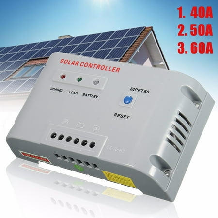 40A/50A/60A MPPT Solar Panel Battery Regulator Charge Controller 12V/24V Indicator Overload (Best Value Mppt Solar Charge Controller)
