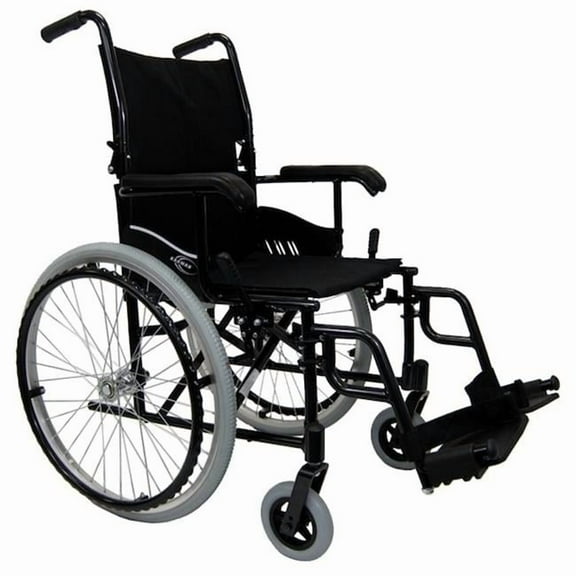 Karman Healthcare LT-980 18 in. seat 24 lbs. Ultra Lightweight Wheelchair with Swing Away Footrest in Black