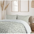 thumbnail image 6 of Ambesonne Floral Duvet Cover Sets, Damask with Ethnic, 2-King, Reseda Green White, 6 of 7
