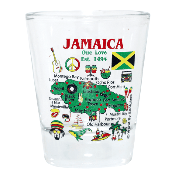 Jamaica Landmarks and Icons Collage Shot Glass