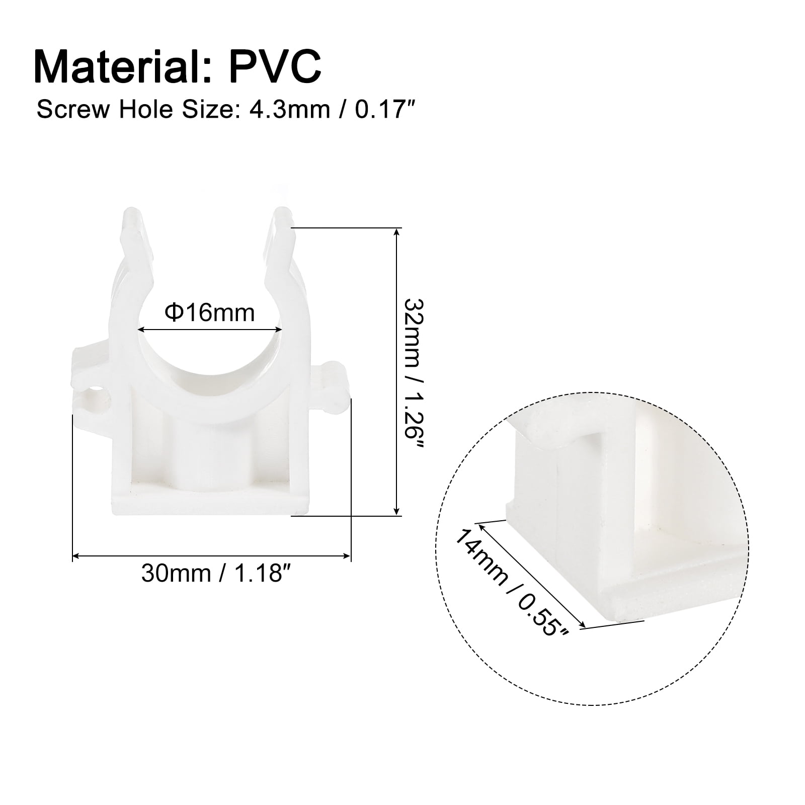 Water Pipe Clamps, 100 Pack Fit for 16mm(5/8") OD Hose U-Shaped Pipe Clamps Clips