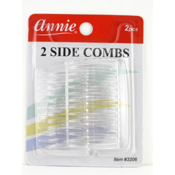Annie Side Hair Combs - Clear - 2 Pcs.