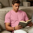 thumbnail image 6 of Dresfit Men's T Shirts Short Sleeve V Neck Athletic Shirts Summer 2026 Muscle Fit Running Shirt Breathable Loose Moisture Wicking Gym Tops Pink, 6 of 7