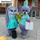 thumbnail image 4 of Disfraz de mascota de conejo osito de peluche para cumpleaños, boda, juego de rol, Halloween, fiesta rave, evento, adultos, cosplay, anime, fursuit, 4 of 5