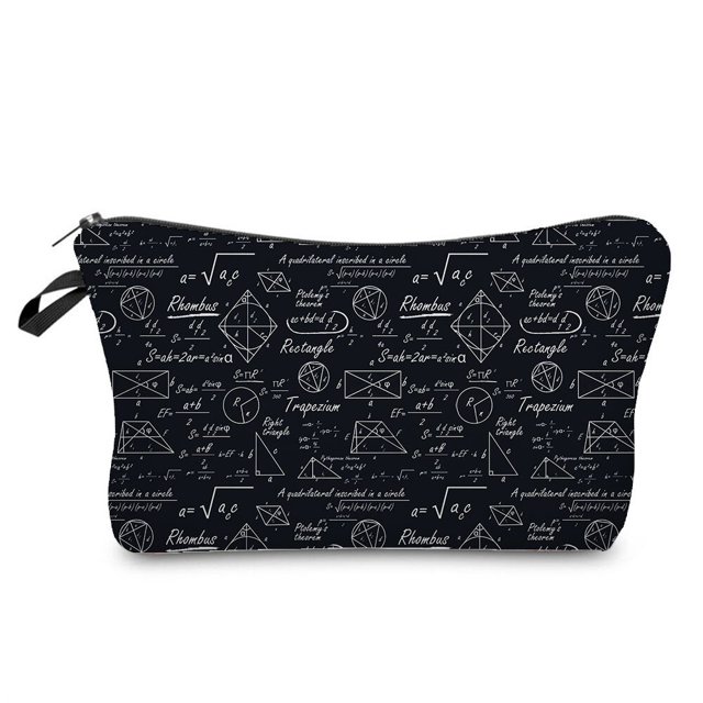 Bolsa de aseo con estampado de ciencia Natural para mujer, estuche de lápices para estudiantes, Kit de aseo para damas, bolsa de almacenamiento de cosméticos portátil para profesores de escuela Fivean unisex