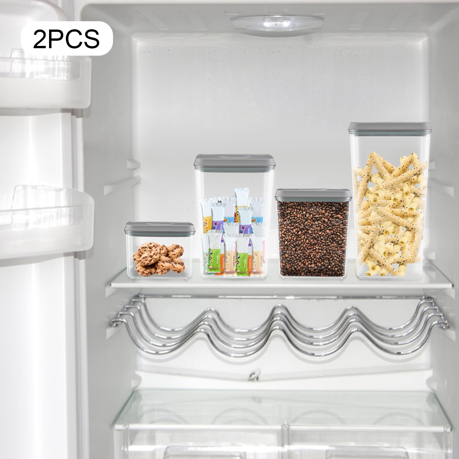 Wildnix 8-Piece Pop Airtight Food Storage Containers with Lids, Sealing Ring for Freshness, Clear and Transparent, Ideal for Kitchen Organization