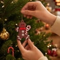 thumbnail image 5 of QISIWOLE Gingerbread Man Ornament Set of 12, Wooden Hanging Christmas Decoration, 3.2 in Wood Ornament Set, for Christmas Tree Wreath and Holiday Party Decor, 5 of 7