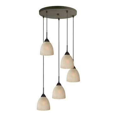 Woodbridge Lighting Hampton Ridge Cluster Pendant in Bronze/Light Brown Glass