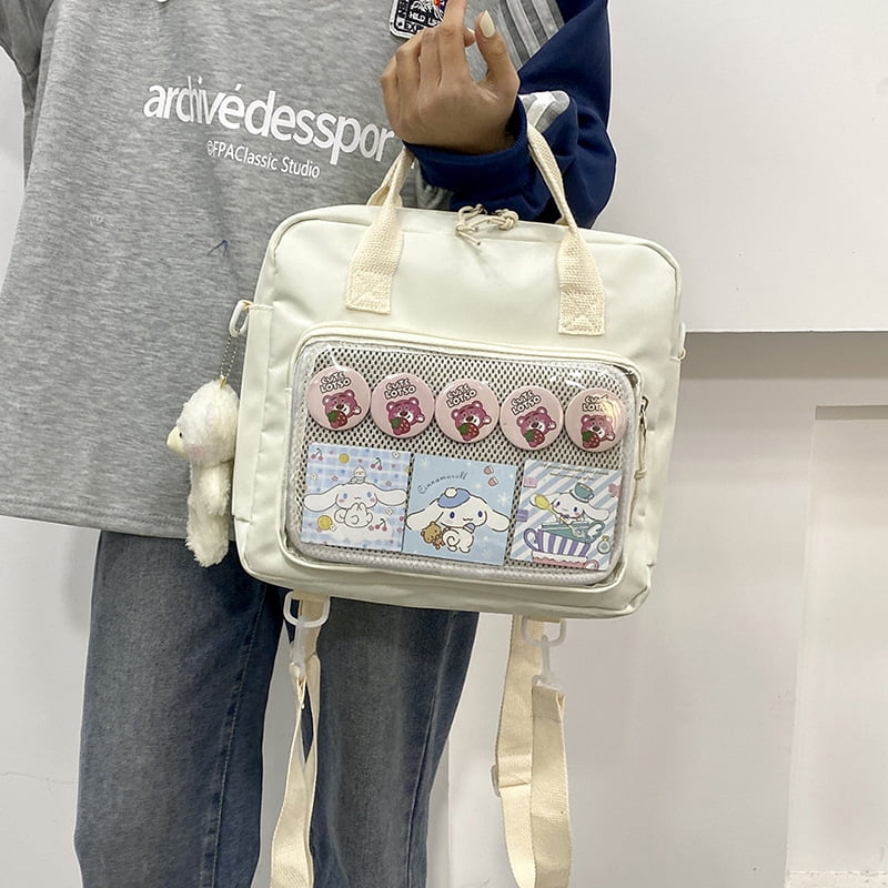 Baguery Kawaii Y2K Ita Backpack - 3-Way Crossbody Messenger Bag, Cute Tote Shoulder Purse for Women
