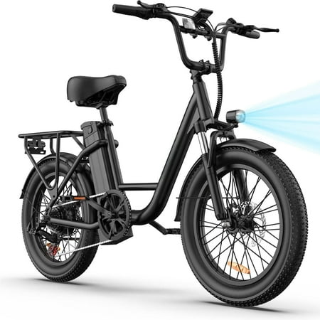 Electric Bike for Adults, 745W Peak Motor Ebike, 48V 13Ah Removable Battery, 20MPH,80 Miles Max, 20" Fat Tire Electric Bicycle with Colorful Display, All-Terrain E-Bike for Adults and Teens