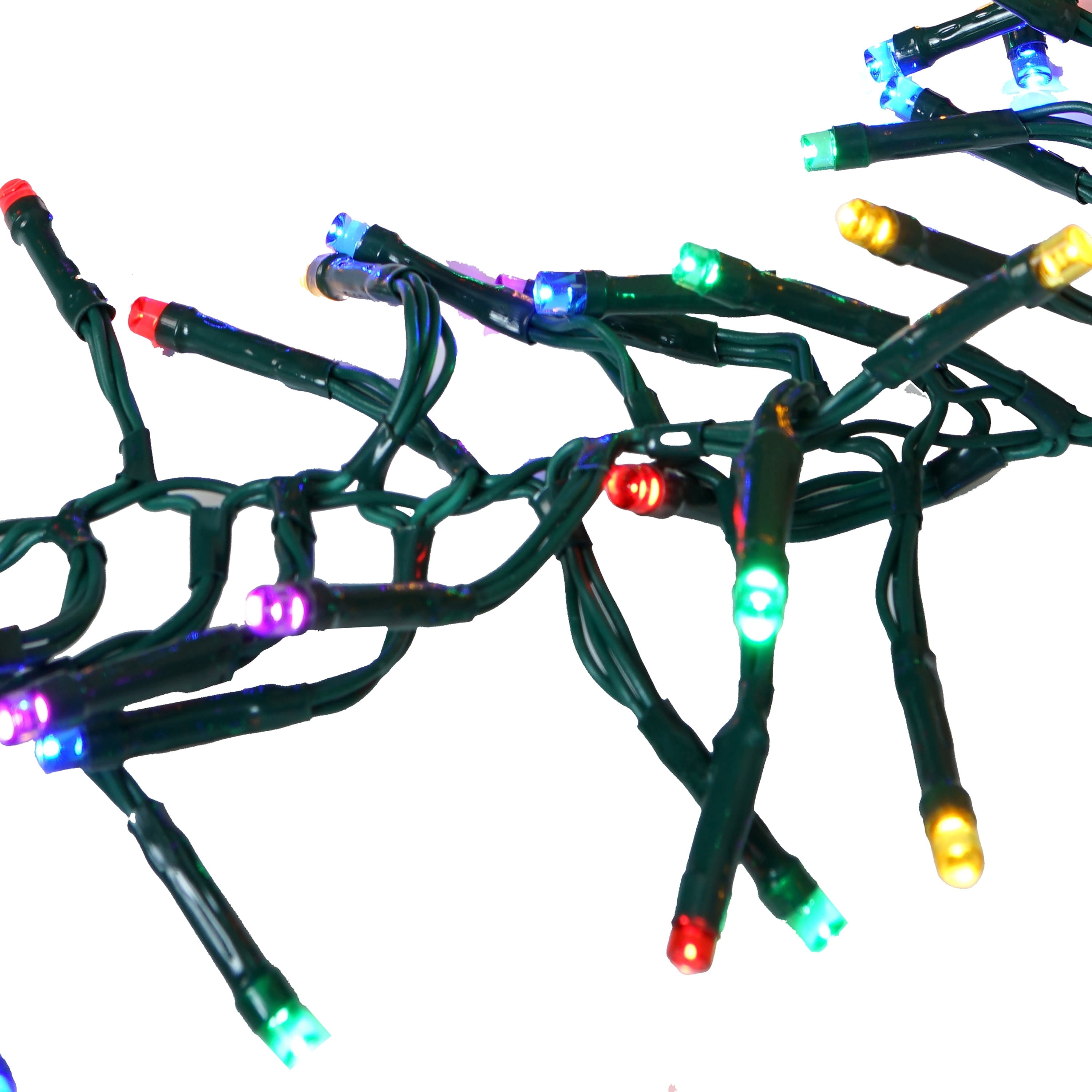 Indoor/Outdoor 400-Count LED Random Twinkle Cluster Christmas Garland Lights, Multicolor, Green Wire, 9.8', by Holiday Time