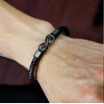 thumbnail image 2 of Para mi hombre, pulsera de cuero con el infinito, regalos para el esposo, de parte de la esposa, te amo por siempre y para siempre, pulsera para el aniversario del novio, SNNGV, color negro, 2 of 3