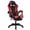 Black Red, variant on Meoldis Gaming Chair with Bluetooth Speakers & LED Lights, Massage Ergonomic Gamer Chair with Retractable Footrest, High Back Racing Style Office Chair