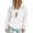 White, variant on Horkkom Zip Up Jackets for Women Long Sleeve Solid Color Corduroy Jacket Casual Loose Collared Jacket with Pockets L