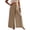 Khaki #17, variant on Wide Leg Pants for Women High Waist Causal Flowy Loose Fit Trousers Elastic Waist Ruffle Trendy Boho Vocation Palazzo Pants Light Brown L