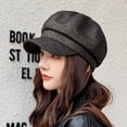 thumbnail image 2 of SikaFu Women Berets Fashion Striped Octagonal Newsboy Cap Vintage Artist Painter Beret Hat Female Autumn Winter Hat Beret Cap, 2 of 6