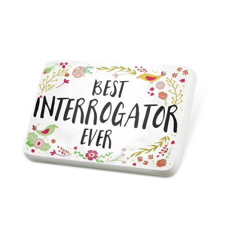 Porcelein Pin Happy Floral Border Interrogator Lapel Badge – NEONBLOND