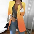 thumbnail image 2 of Chaquetas de traje clásico Cárdigan estampado para mujer, traje Formal, manga larga, , oficina de negocios, chaqueta, abrigo, blusa,blazer moda（Anaranjado， XL), 2 of 5