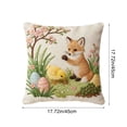 thumbnail image 3 of Wooowa 18 Inch Easter Short Lint Pillow Cover, Cute Embroidered Throw Pillowcase, Soft Plush Decor Cover, Sofa Bedroom Living Room Decor, Easter Home Indoor Festive Decoration, 3 of 6