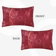 thumbnail image 2 of Sikiie Abstract Red Marble Print Plush Pillow Cover, Wrinkle-proof and Stain-resistant Pillow Protector without Pillow Core, Home Decoration-14"x20", 2 of 6