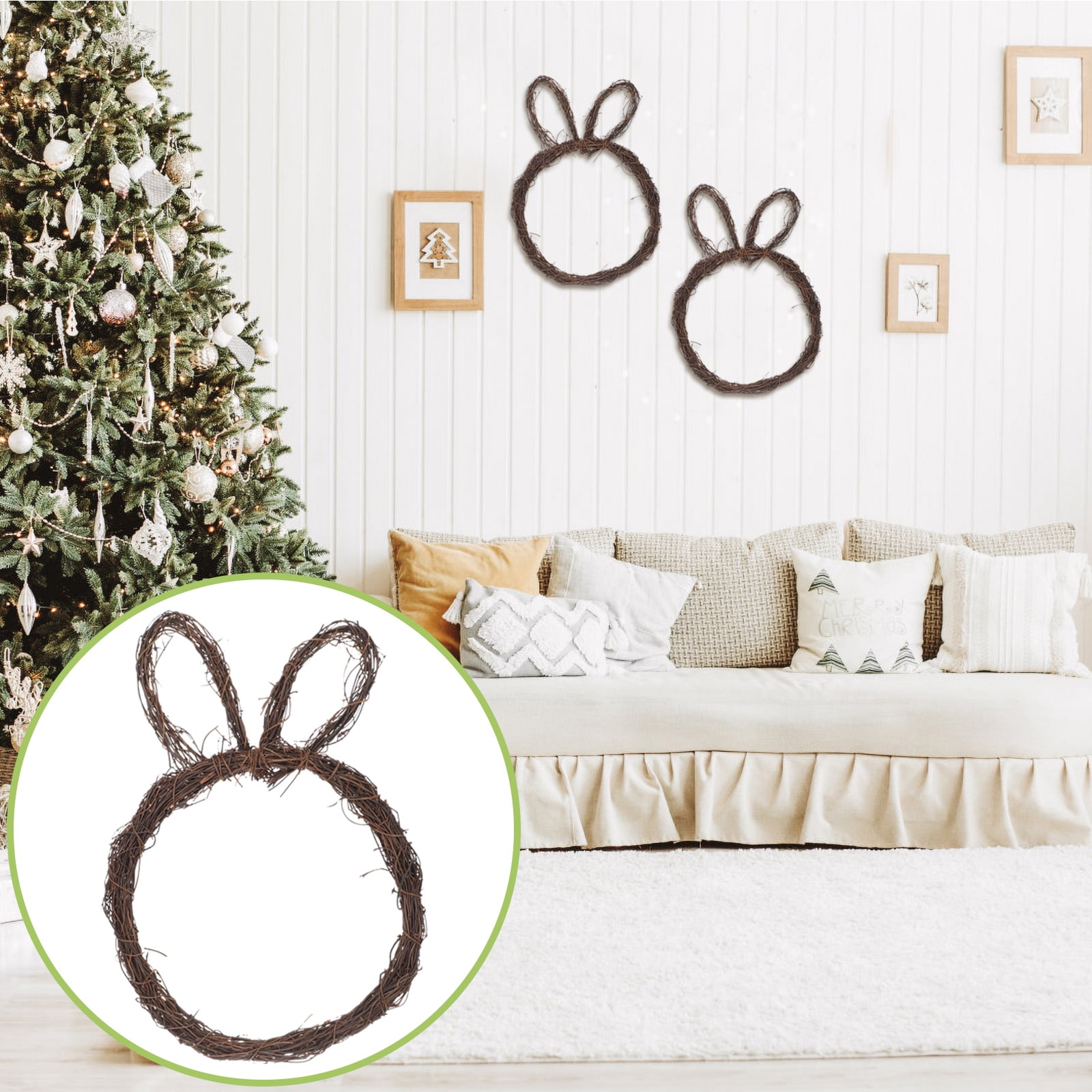 5 Count Garden Rabbit Statue Moss Bunny Decor Garland DIY Creative Decoration