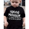 thumbnail image 1 of Hakuna Matilda's Fault" Youngsters' T-Shirt - Cool Letter Print, Black Short Sleeve Crew Neck Tee for Boys, Soft Cotton Fabric, Perfect for Spring/Summer/Fall Casual Wear, Playful Apparel | Casual Ro, 1 of 6