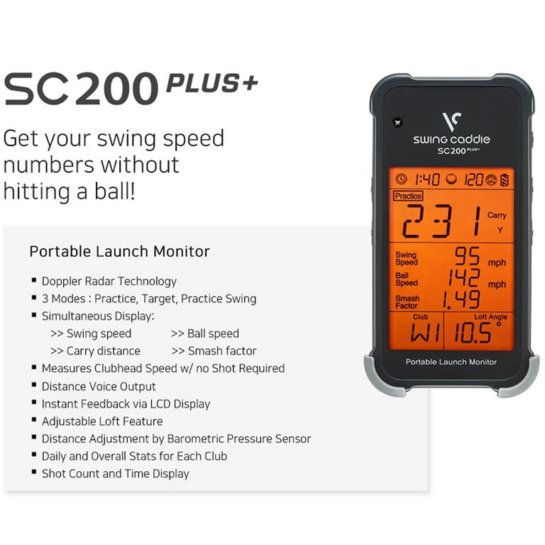Swing Caddie SC200 PLUS Portable Golf Speed Radar Launch
