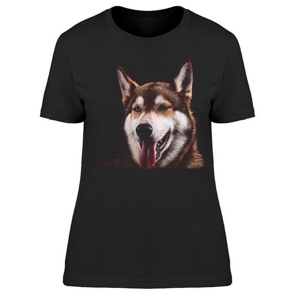 Portrait Of A Cute Husky T-Shirt Women -Image by Shutterstock Women T-Shirt, Female x-Large