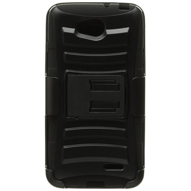 Krachtcel weigeren Beweegt niet Hybrid Rhino Armor Case with Holster & Swivel Clip for LG L90 - Black/Black  - Walmart.com