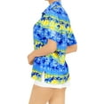 thumbnail image 5 of HAPPY BAY Women's Relaxed Fit Beach Blouses Holidays Short Sleeve Vacation Hawaiian Shirt Button Down Dressy Shirts For Women XL Aloha, Blue, 5 of 5
