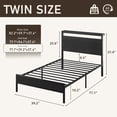 thumbnail image 2 of Bolvdo Twin Bed Frame with Headboard & Footboard, LED Light, Charging Station, Underbed Storage, Black, 2 of 8