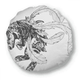 thumbnail image 1 of Chinese Masterpiece Mountains Rivers Drawing Round Throw Pillow Home Decoration Cushion, 1 of 3