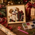 thumbnail image 5 of ARVELLIA DIY Christmas Pearl Painting Kit with Frame, Cute Puppy with Gift Box Holiday Portrait Beaded Art Craft Set for Adults and Beginners, Handmade Wall Decor Gift (7.8x7.8in), 5 of 5