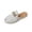Exquisite Shoes - A01 White, variant on Samdudou Mules for Women Polka Dot Slip On Backless Loafers Closed Toe Flat Shoes with Metal Chain Buckle Decor for Casual Dress