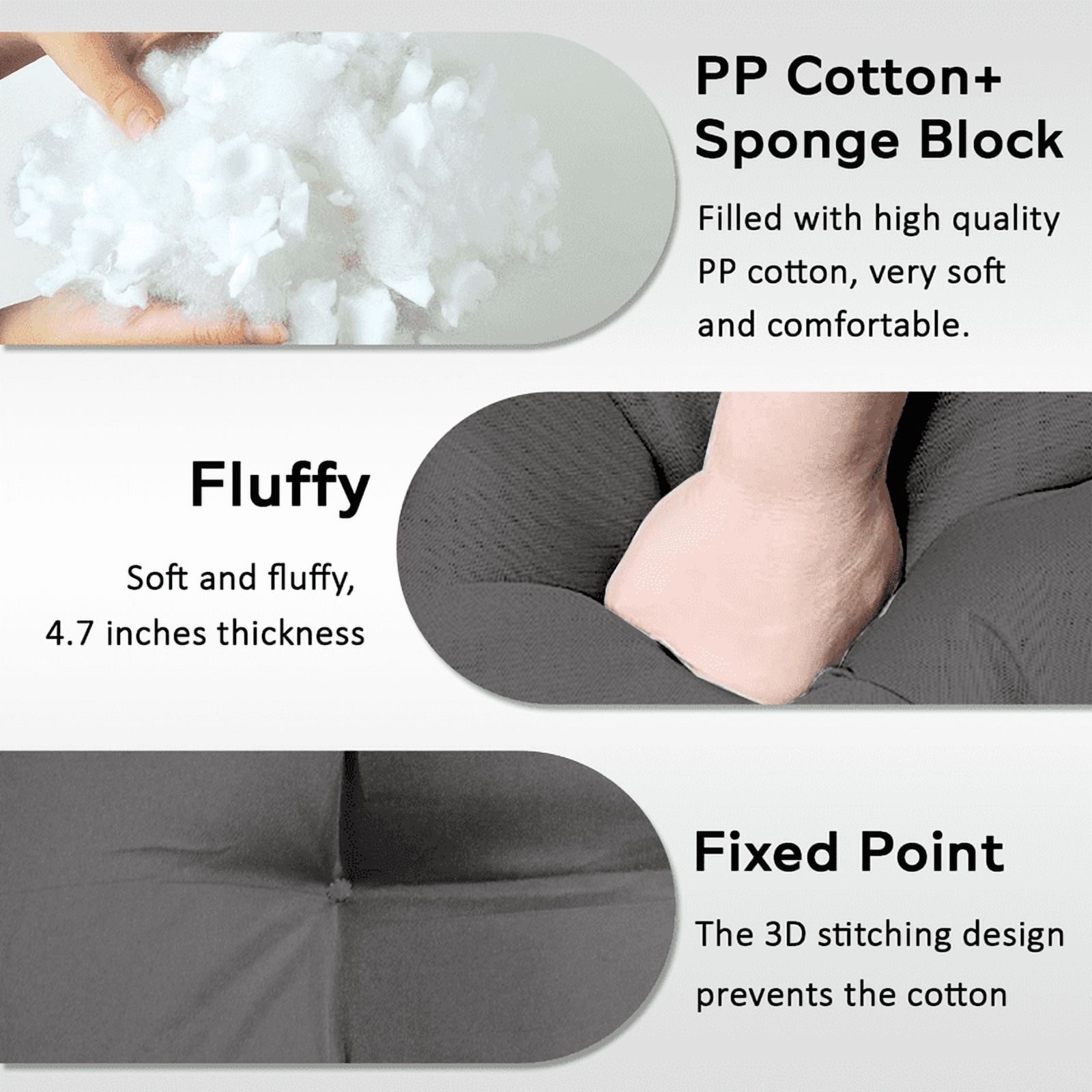 PUKNLY Chaise Lounge Chair Cushion Outdoor, 67*22*4 in Thickened Leisure Lounge Deck Chair Cushion, Waterproof & Fade-Proof Patio Pool Sun Lounger Pad with Straps, Bag, for Pool, Beach, Balcony