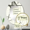 thumbnail image 3 of Designart "Minimalism in Black and White IV" Abstract Shapes Round Wall Mirror - Modern Oval Printed Decorative Oversized Mirror - Multiple Color Options, 3 of 4