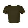 thumbnail image 5 of outfmvch crop tops for women casual solid color tank short sleeve crop t-shirt womens tops crop tops Z Green 2 XL, 5 of 7
