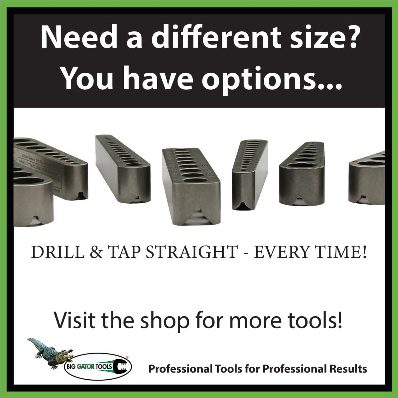 V-DrillGuide, Drill Bit Guide Tool, Standard Sizes 1/8" To 3/8", 17 holes,