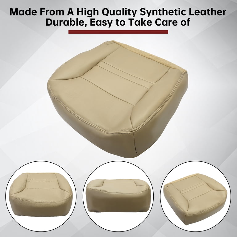 Complete Front Leather Seat Cover Set – Tan – Fits 2000-2001 Ford Excursion Limited (Power/Heated)