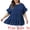 Dark Blue, variant on DARING DIVA Women's Plus Tops Crew Neck Ruffle Tiered Swiss Dots Blouses 1X Dark Pink