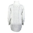 thumbnail image 6 of Women's Sweater Cable Knitted Long Sleeve Turtleneck Knitted Mini Dress Casual Slim Pullover Tops, 6 of 7