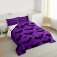 thumbnail image 3 of jejeloiu Bat Bedding Comforter Set,Purple Black Twin Comforter Sets,Halloween Theme Bedding Set For Teens Boys,Super Cozy Room Decor Reversible,2pcs, 3 of 8
