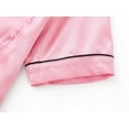 thumbnail image 4 of Beezizac Pajama for Girls Satin Silky Pink Cozy Kid Summer Modern Short Outfit PJS 2-Piece Size 12, 4 of 7
