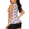 thumbnail image 3 of Balery Cartoon Lobsters 1 Camiseta sin mangas estampada ligera para mujer, tops de entrenamiento sin mangas, camisetas de yoga transpirables de secado rápido.-Large, 3 of 7