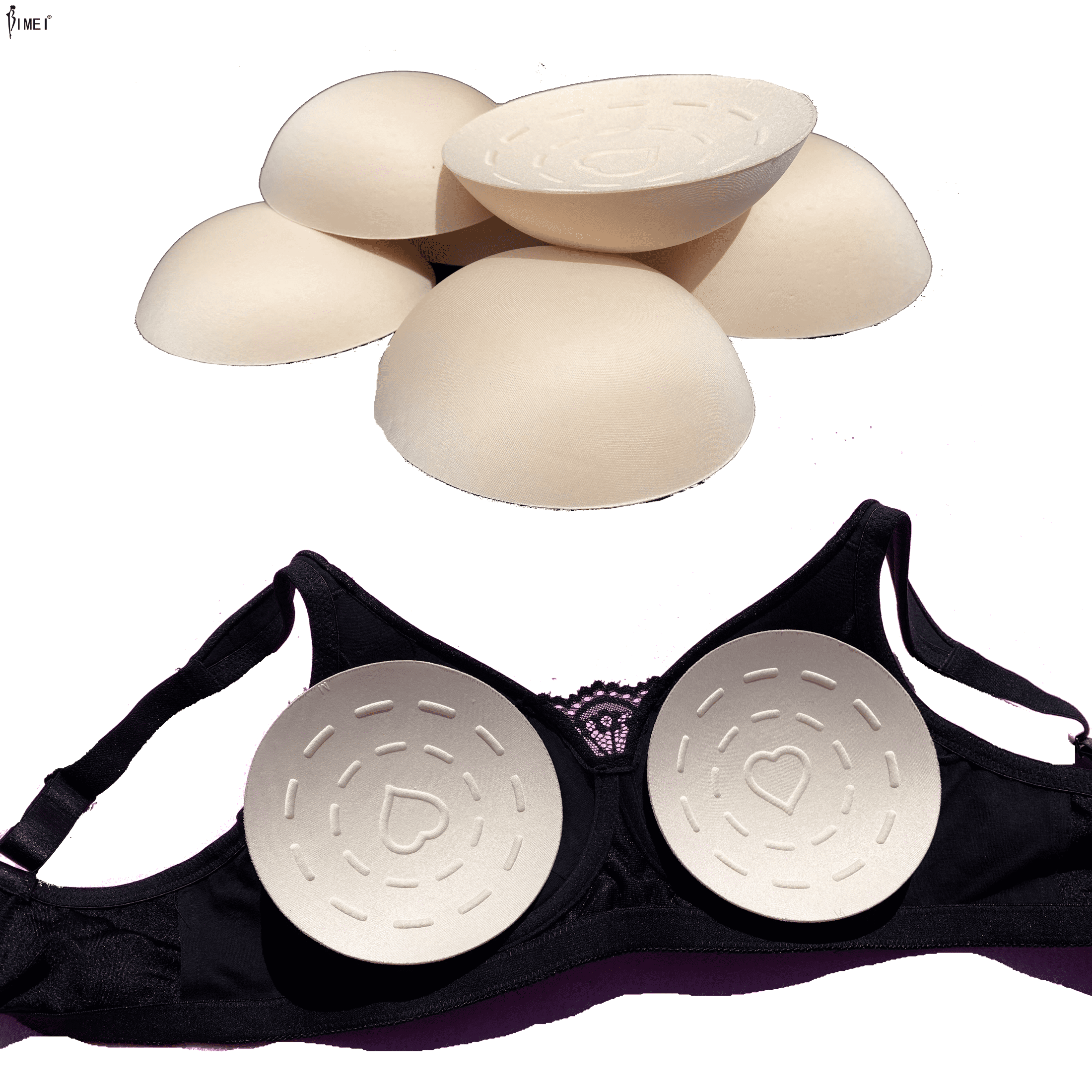 BIMEI Round Soft Bra Inserts Pads A Pair for Sports Bras Women's
