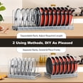 thumbnail image 4 of Housolution Pot and Pan Organizer, Expandable Pot Lid Organizer Rack with 14 Adjustable Dividers for Kitchen, Under Cabinet, Cutting Board, Bakeware, Grey, 4 of 7