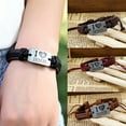 thumbnail image 2 of Ayyufe Vintage Unisex Leather Bracelet Alloy I Love Jesus Letters Rope Bangle, 2 of 6