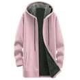 thumbnail image 5 of felwors Women's Zip Up Long Hoodies Long Sleeve Drawstring Hooded Sweatshirts 2025 Fall Oversized Fleece Jackets with Pockets Pink, XL, 5 of 5