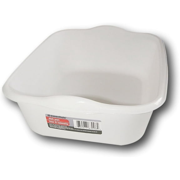 Essentials White Plastic Eight Quart Dishpan - 13'' x 11'' x 4"H