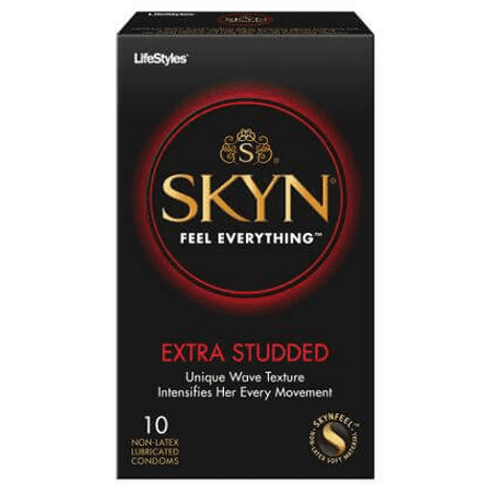 LifeStyles Skyn Extra Studded Lubricated Non Latex Condoms - 10 (The Best Non Latex Condoms)